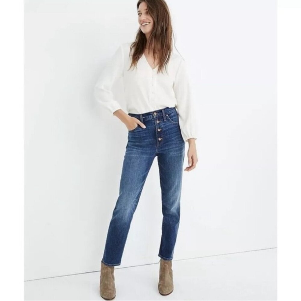 MADEWELL THE PERFECT VINTAGE CROP JEANS‎ Button Fly High Rise Size 26